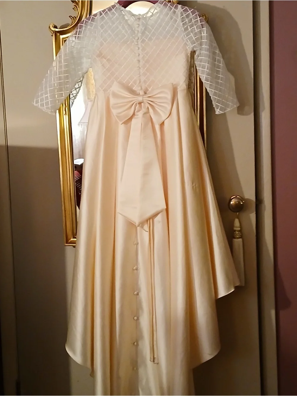 Elegant JR. bridesmaid dress in satin size 8-9 in light blush